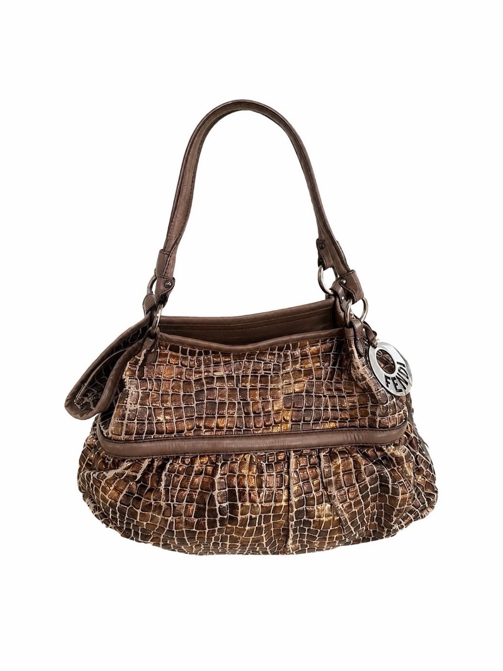 Fendi Brown Crocodile Pattern Women's Bag